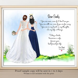 Bridesmaid Memorial,Personalised Memorial Print, Wedding Print,Wedding Memorial,Wedding Gift, Parent Gift, Bride Mother Print, Keepsake Gift