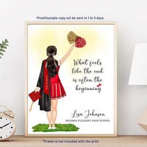 PERSONALIZED CHEERLEADER GRADUATION Print-Cheer Girl Graduation Gift-Personalized Graduation Print-Cheerleader gift-Class of 2022-Grad gift