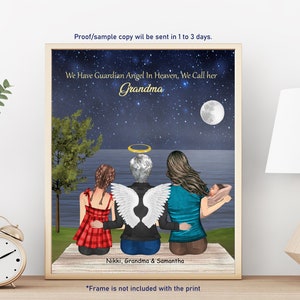 In Heaven Memorial Print Gift-MOM IN HEAVEN Family Memorial Print-Remembrance Gift Sympathy Gift-Mum, Grandma In Heaven Mother’s Day Gift