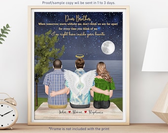 BROTHER MEMORIAL GIFT-Loss of Brother Gift-Remembrance Bereavement Gift-Condolence Memorial Gift-Sympathy Gift-Christmas Gift for Brother