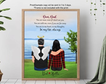 Father Loss Gift for Daughter Print, Dad Memorial Gift, Miss you Dad, Loss of Family, Sympathy Gift, Remembrance, Personalized Memorial