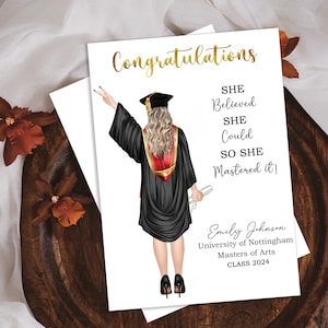 Carte de remise de diplôme Master's It pour elle - carte Mastered It personnalisée pour un master - carte personnalisée Mastered It pour fille