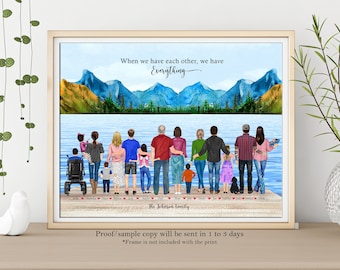 Family Print-Personalised Family Portrait-Family Wall Art-Digital File-PRINT AT HOME-Family Gift-Mothers Day Gift-Christmas Gift For Family