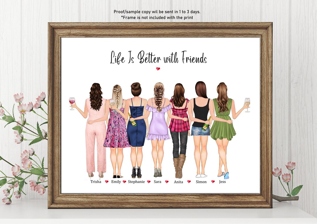 PERSONALIZED BEST FRIENDS Gifts group Friendship Printbestie Gifts
