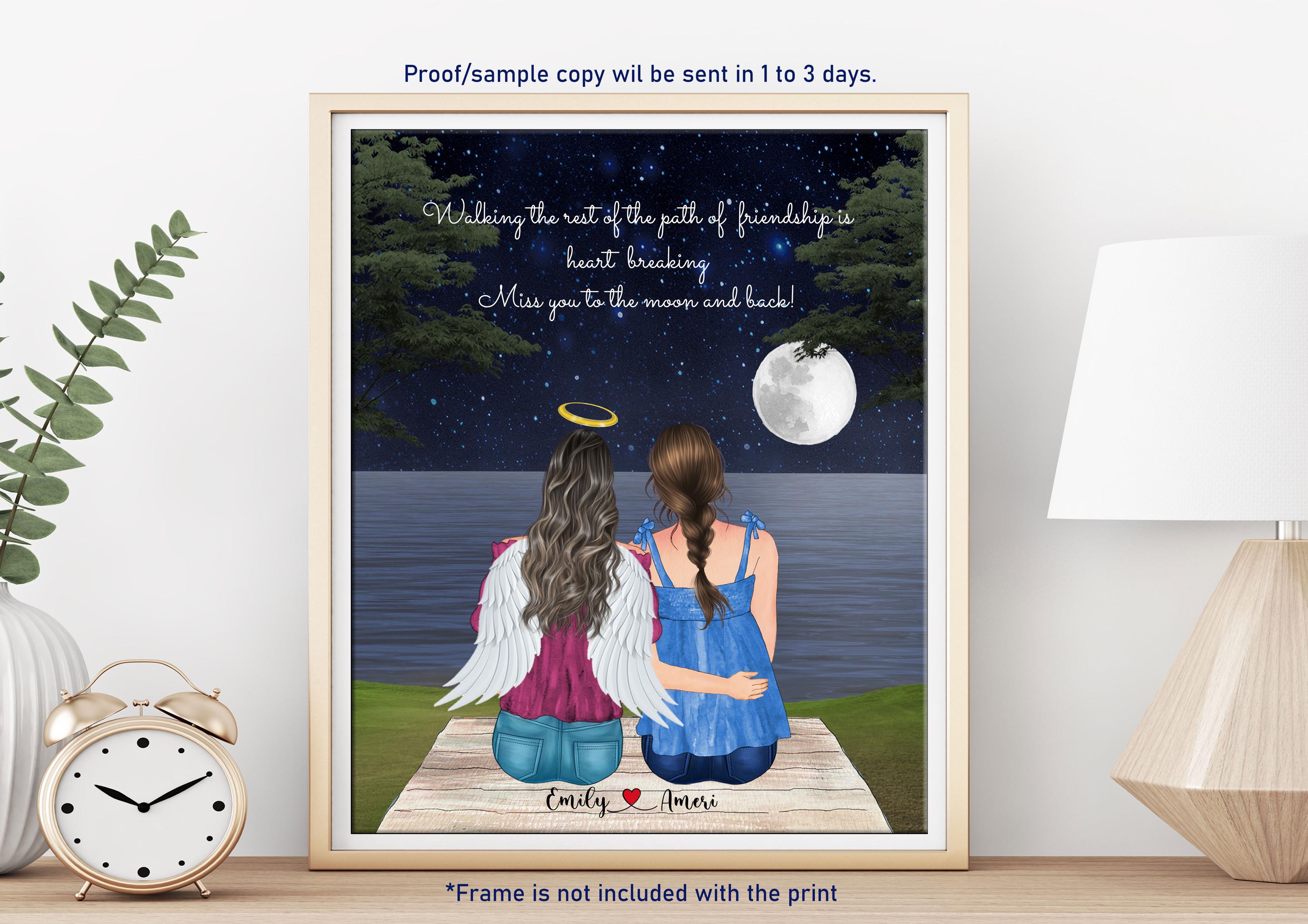 PERSONALIZED FRIEND MEMORIAL Print Best Friend Memorial Quotes Custom Friend  Memorial Poem Friend Memorial Custom Friend in Heaven Frame - Etsy, image size:3000x2121