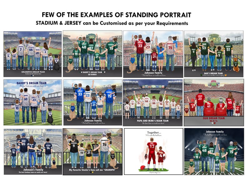 PERSONALISED HOCKEY PRINT-Hockey Shirt Print-Custom Hockey Family- Hockey Family or Couple, Hockey Fan Gifts-Custom Dad Gift-Hockey Player immagine 2