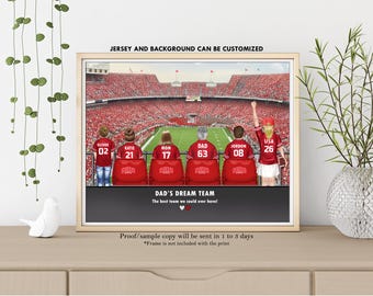 NFL Sports Family Print-American Football Gift Idea-Grandpa's Dream Team-OHIO state Family-Grandad Gift-Step Dad Gift-Dad Gift from Kids