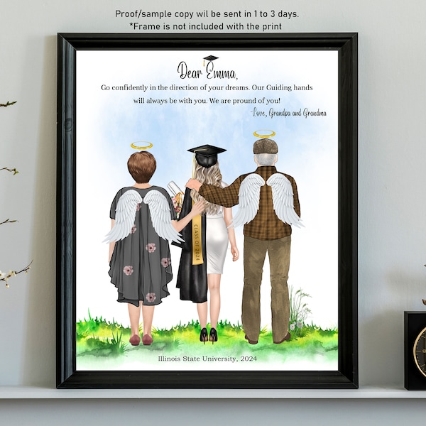 Custom GRADUATION MEMORIAL PRINT-Personalized College Graduation Memorial Gift-Graduation Gift For Daughter 2024-Graduation Remembrance Gift