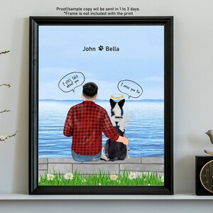 Dog Memorial Gift for Dog Dad, Sympathy Gift for Dog Dad, Loss of Pet, Dog Remembrance Gift, Pet Sympathy, Pet Memorial Print, Dog in Heaven