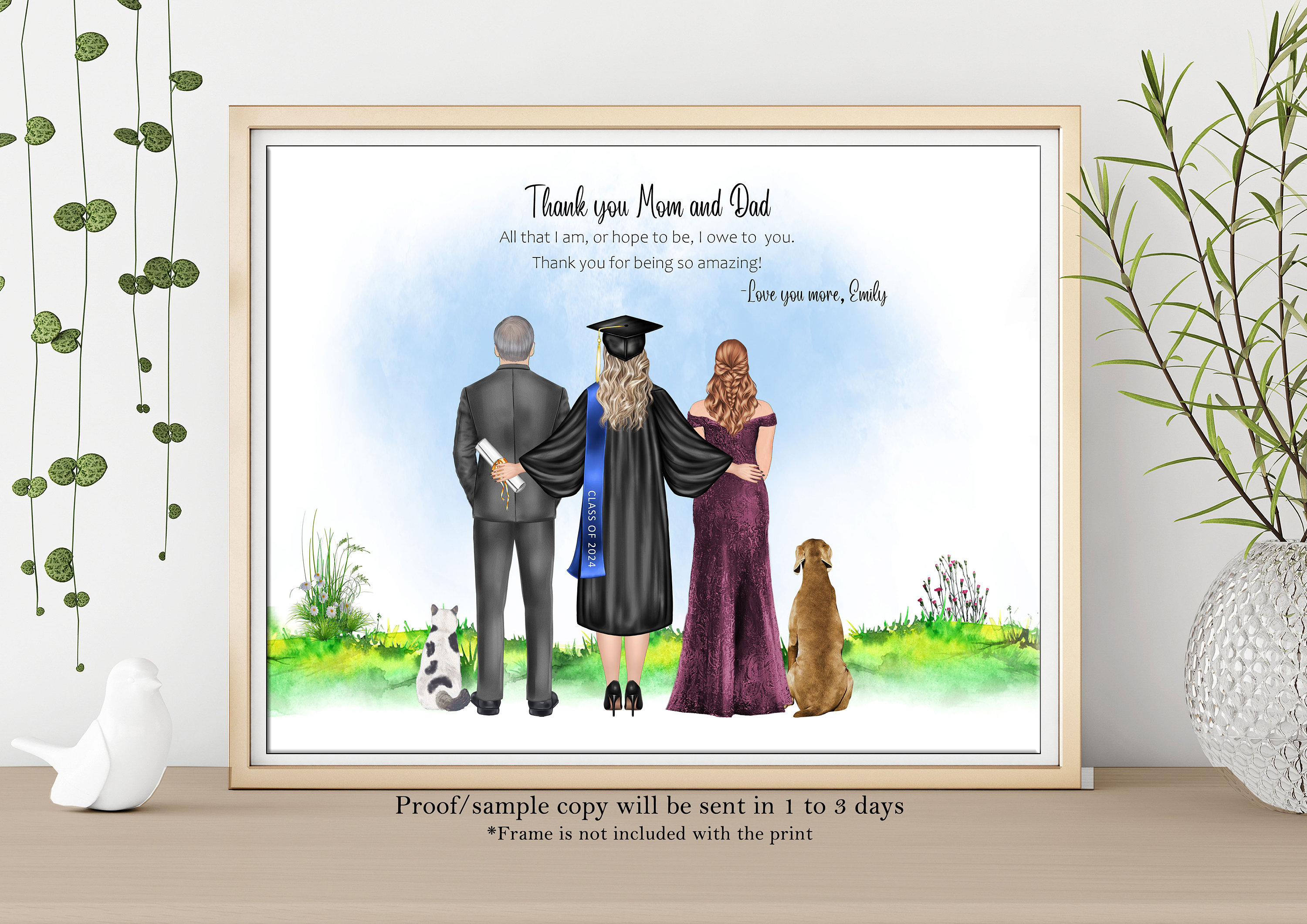 Personalized Graduation Gift to Parents, Parents Appreciation From Graduate  Girl, Thank You Mom and Dad, Custom Digital Graduation 2024 Gift - Etsy