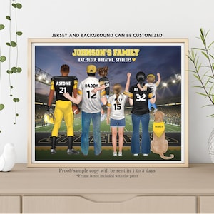 Personalized Pittsburgh Steelers American Football Print- Pittsburgh Football Stadium-Custom  Pittsburgh Steelers Jersey-Steelers fan Gift