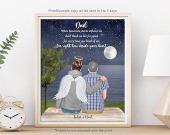 SON MEMORIAL PORTRAIT-Personalized Memorial Gift for Loss of Child-Loss of Son-Sympathy Gift-In Loving Memory of Son-Grief Gift for Parents