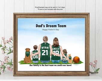 PERSONALIZED BASKETBALL JERSEY Family-Gift For Basketball Family-Custom Basketball Player Gift-Basketball Fan Dad-Basketball Pet Family Gift