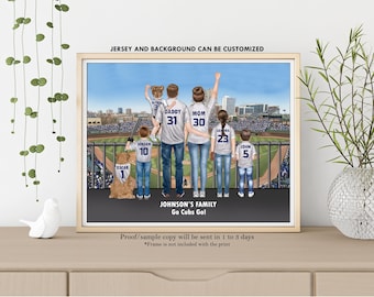 Personalized CHICAGO CUBS Family-Chicago Décor-Gift For Chicago Fans-Chicago Baseball Family-Wrigley Field Wall Art-Cubs Baseball-MLB Jersey