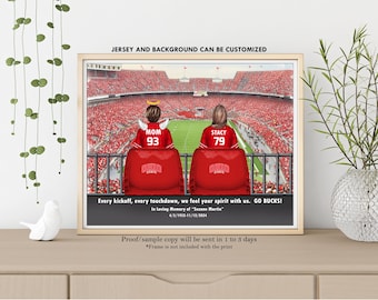 Personalized Mom Memorial-American Football Mom Memorial-Grieving Daughter Gift-Football Memorial Personalized-Mom Daughter Football Print