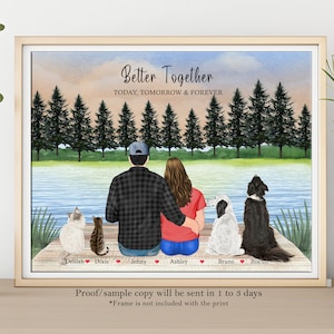 Family Present-Couple Print-Friend Gift-Family Print-Dog Print-Personalised Family Gift-Couple and pet-Cat lover-Family love-Christmas Gift