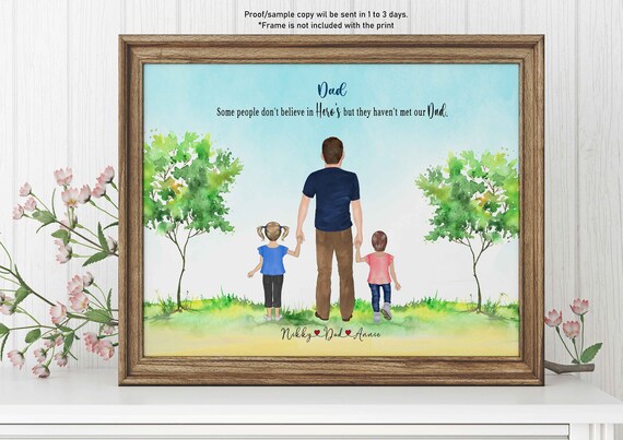 PERSONALIZED FATHERS DAY Gift Fathers Day Print Dad and Kids - Etsy