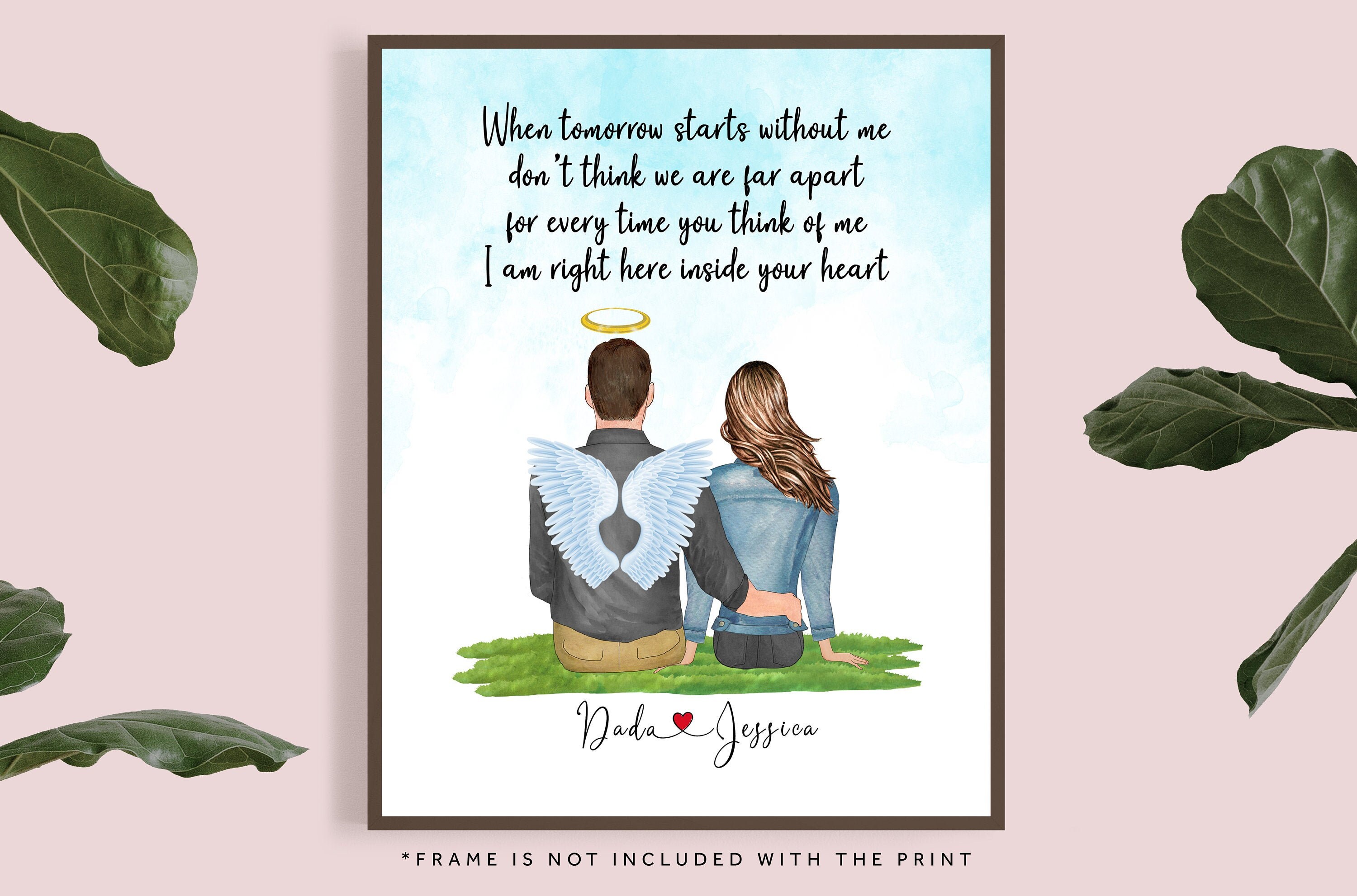 PERSONALISED DAD MEMORIAL PrintIn Heaven Memorial Frame Etsy