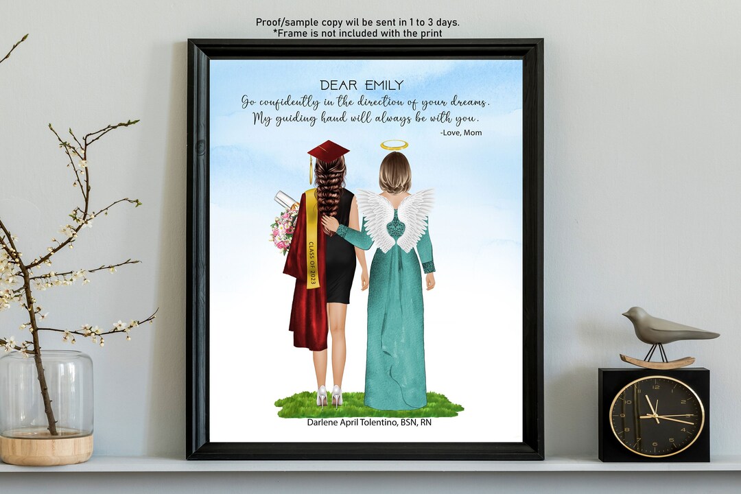Missing Graduation GRADUATION MEMORIAL PRINT Gift-missing Grandma-personalized Remembrance ...
