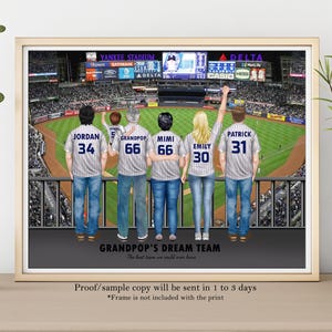 Cadeau personnalisé pour la famille de BASEBALL - Cadeau pour la fête des pères - Cadeau pour papa - Portrait personnalisé de l'équipe de baseball - Cadeau de l'équipe de rêve de papa - Softball pour la famille