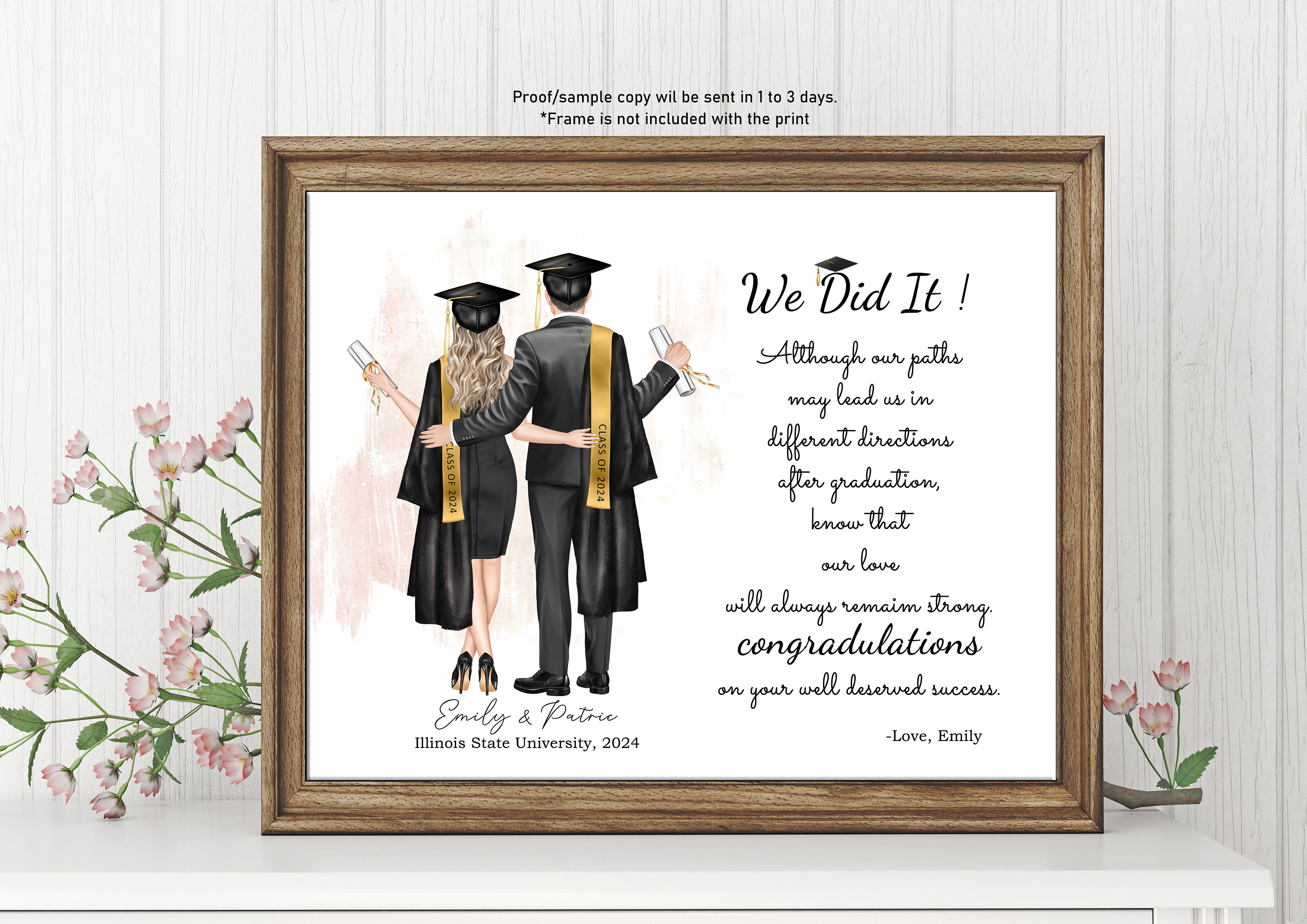 Graduation Single GRADUATION COUPLE Print-boyfriend Graduation Gifts From Girlfriend ...