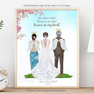 Memorial Bridal Gift, Mother of Bride Memorial, Deceased Father of Bride, Wedding Mom Passing away, Mother Memorial Wedding, Mum and Bride