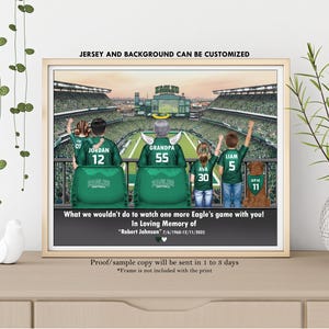 Eagle Theme Wall Art-Philadelphia Eagles Fan Gift-Eagles Stadium Print-Custom Eagles Family-Philadelphia Eagles Jersey-Eagle's Memorial Gift image 1