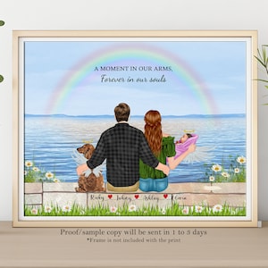 BABY LOSS GIFT-Infant Loss Gifts-Miscarriage Gift-Custom Miscarriage Family Portrait-Pregnancy Loss Gift-Angel Baby Wall Art-Baby In Heaven