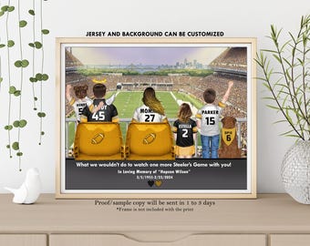 Personalized Football Dad Memorial-Pittsburgh Steelers Memorial Gift-Dad In Heaven Gift-Grieving Son Gift-American football Remembrance Gift