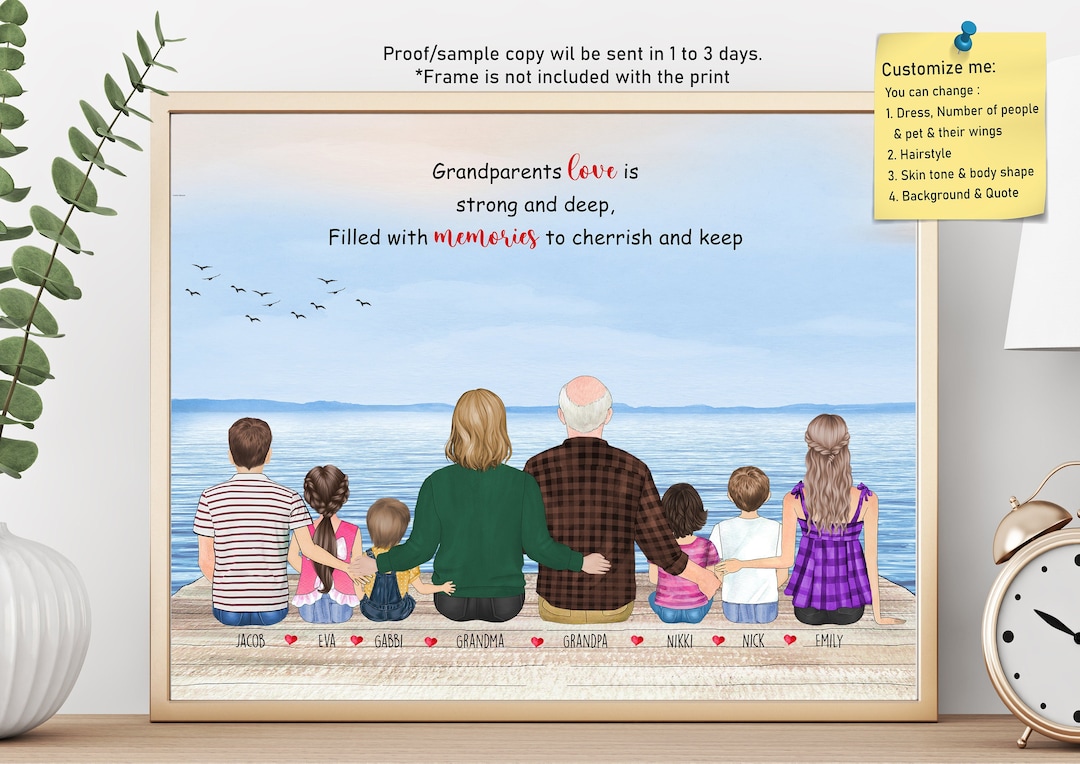 Personalised Grandparent Print Gift, Personalized Family Gift,extended ...