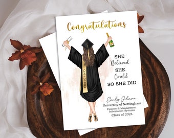 Personalised Graduation Card, College Grad Card, Graduation Card for Daughter, Congratulations Card, Grad Card, Masters Graduation Card