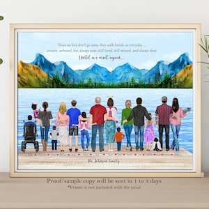 Personalized memorial print-Custom mum memorial-Mom in heaven-loving memory of mom-Grandma memorial-Grandma in heaven-Custom Family Memorial