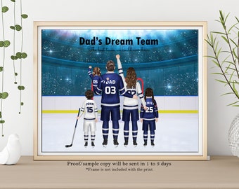 CHRISTMAS GIFT For Hockey Family-Custom Christmas Gift For Dad, Mom, Grandpa-Hockey Family Portrait