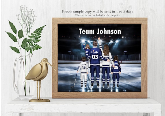 PERSONALISED HOCKEY PRINT-Hockey Shirt Print-Custom Hockey Family- Hockey Family or Couple, Hockey Fan Gifts-Custom Dad Gift-Hockey Player