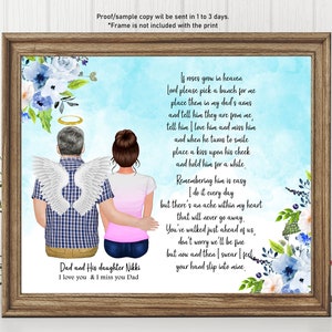 Loss of FATHER MEMORIAL GIFT, Grief Gift, Sympathy Gift,Father Remembrance Print,Memorial Print,Father’s day Memorial Frame Bereavement Gift