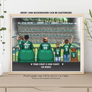 Eagle Theme Wall Art-Philadelphia Eagles Fan Gift-Eagles Stadium Print-Custom Eagles Family-Philadelphia Eagles Jersey-Eagle's Memorial Gift image 13