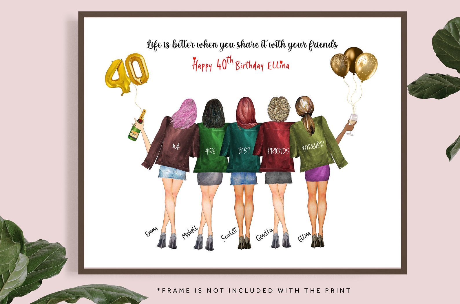 Beste Freundin Druck40. Geburtstag Geschenkpersonalisierte Etsy