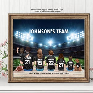 AMERICAN FOOTBALL Family Portrait with Pet-Christmas Gift For Dad-Custom Family Gift-Gift For Football fan-Custom Football Family-NFL Family