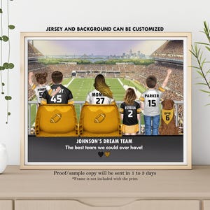 Personalized Pittsburgh Steelers American Football Print- Pittsburgh Football Stadium-Custom  Pittsburgh Steelers Jersey-Steelers fan Gift