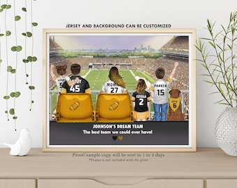 Personalized Pittsburgh Steelers American Football Print- Pittsburgh Football Stadium-Custom  Pittsburgh Steelers Jersey-Steelers fan Gift