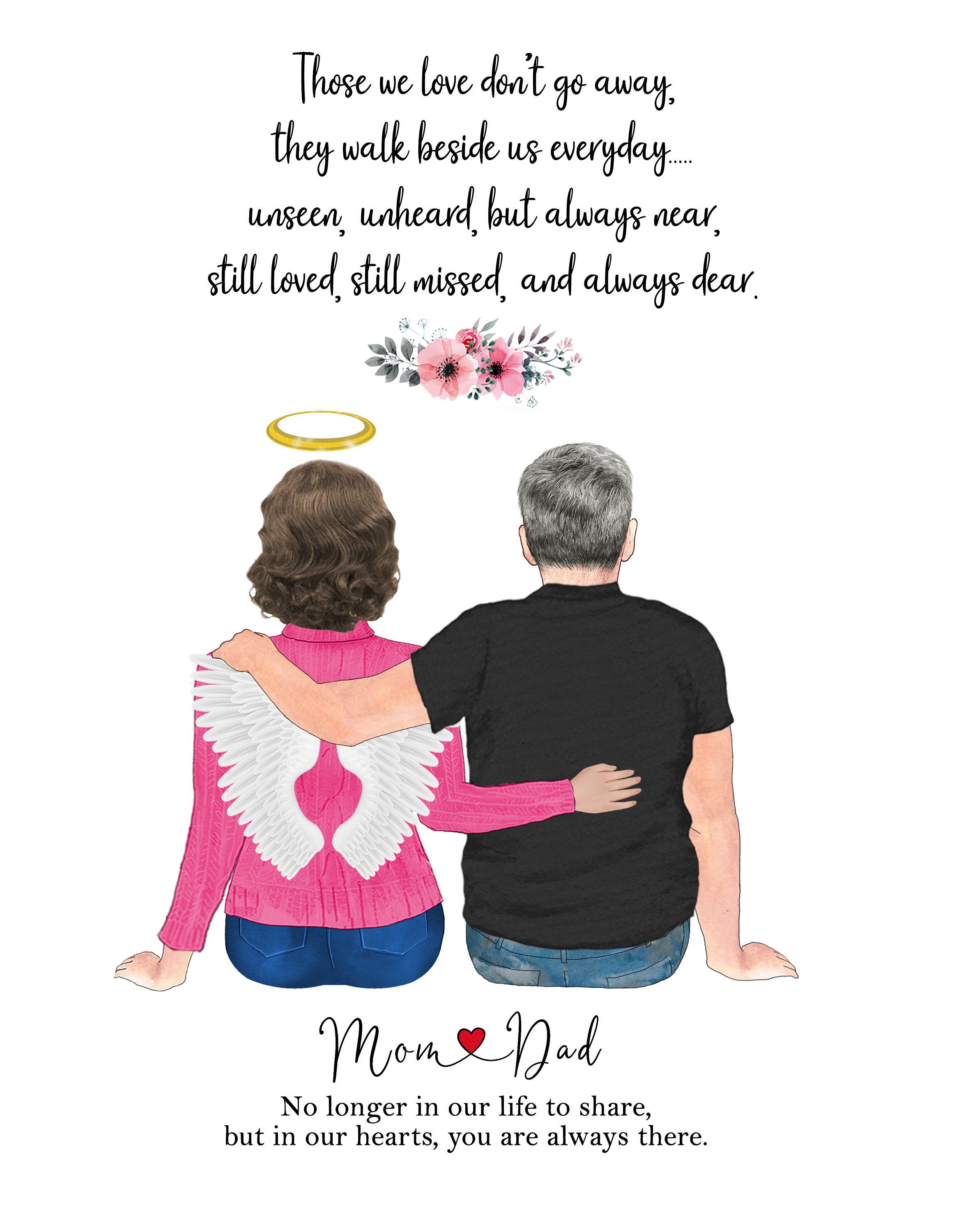 WIFE IN HEAVEN memorial Print Personalized Wife Memorial Gift Etsy