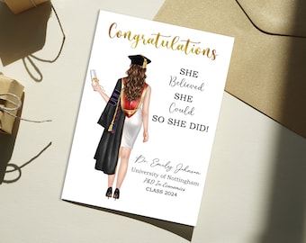 PhD GRADUATION GIFT for Her-Doctorate Gift-Custom PhD Graduation Card-It's Doctor Actually Card-EdD Graduation-Custom Doctor Graduation 2024