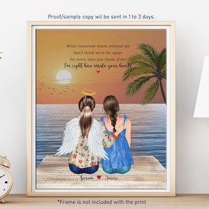 COMMÉMORATIF DE SOEUR PERSONNALISÉ, À la mémoire d'une sœur, Impression commémorative, Souvenir de famille, Cadeau de sympathie, Cadeau du souvenir, Cadeau de deuil