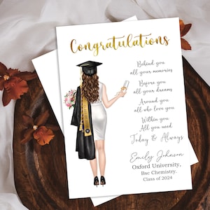 CARTE PERSONNALISÉE GRADUATION 2023-Carte personnalisée pour senior-Carte de remise des diplômes personnalisée-Félicitations Diplômé-Casquette et robe-Classe de 2023