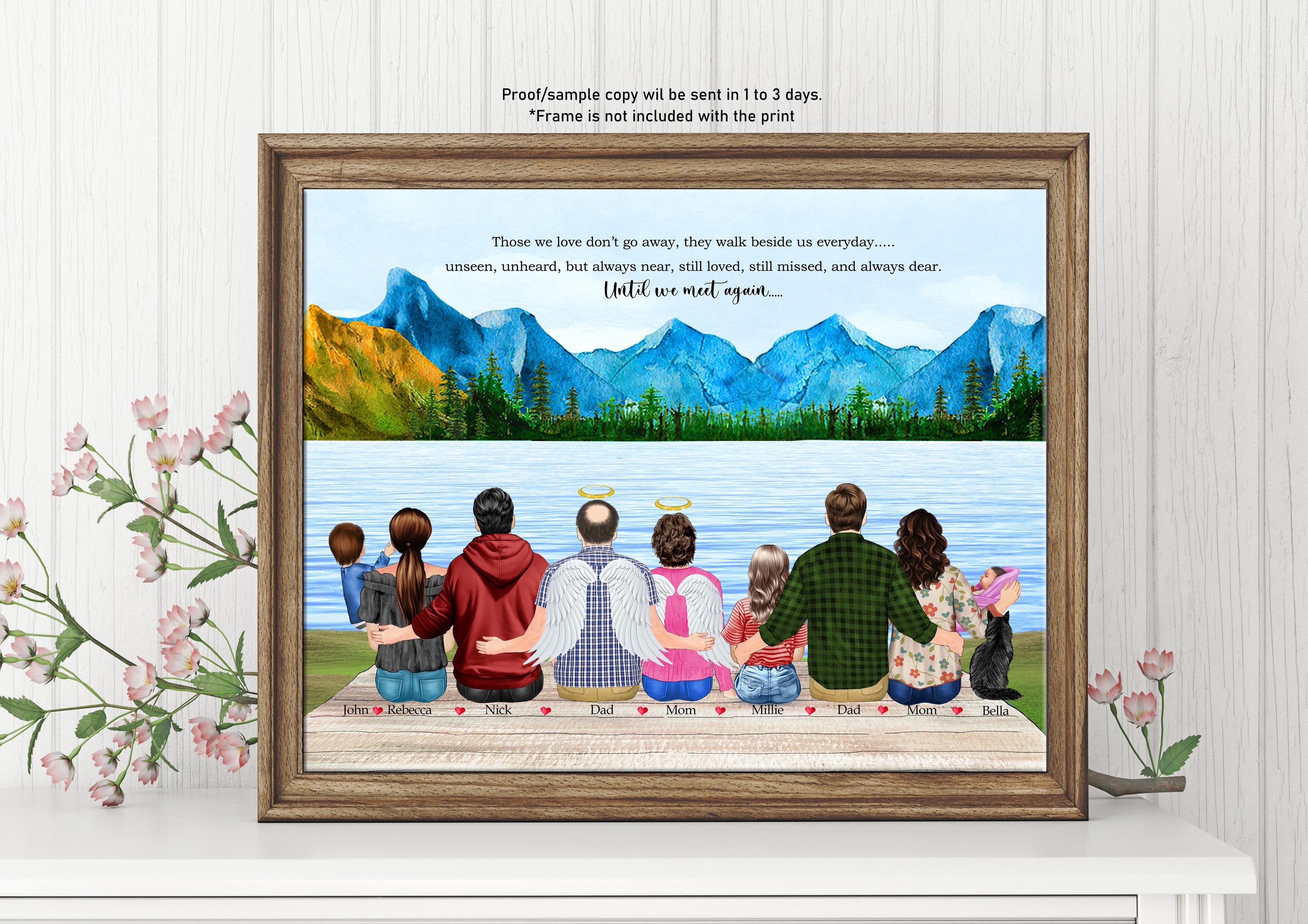MEMORIAL PRINT MEMORIAL Portrait Custom Memorial Print Personalized Memorial Frame Memorial Gift Parent Memorial Family memorial wall art