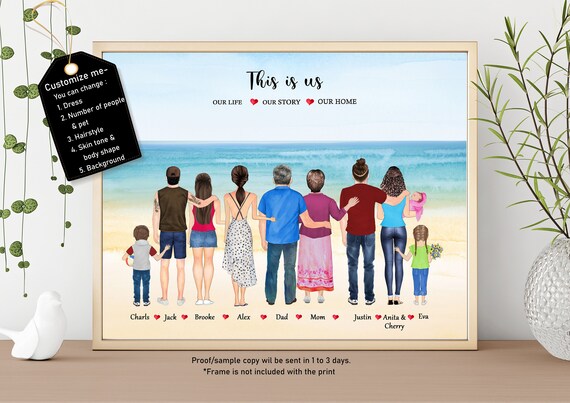 PERSONAIZED FAMILY Print-custom Family | Etsy