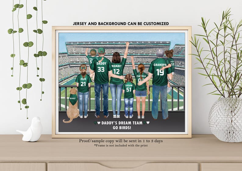 2025 Philadelphia Eagles Super Bowl LIX "BIG EASY"-Philadelphia Eagles Personalized Football Print-Custom Eagles Fan Gift-Fathers Day Gift image 11