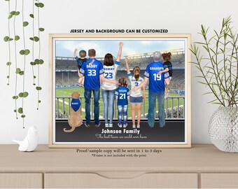 Personalized American Football Family, Personalized Gifts for Dad,American Football Lover,Sport Family,Custom Father's Day Gift,Dad and Kids