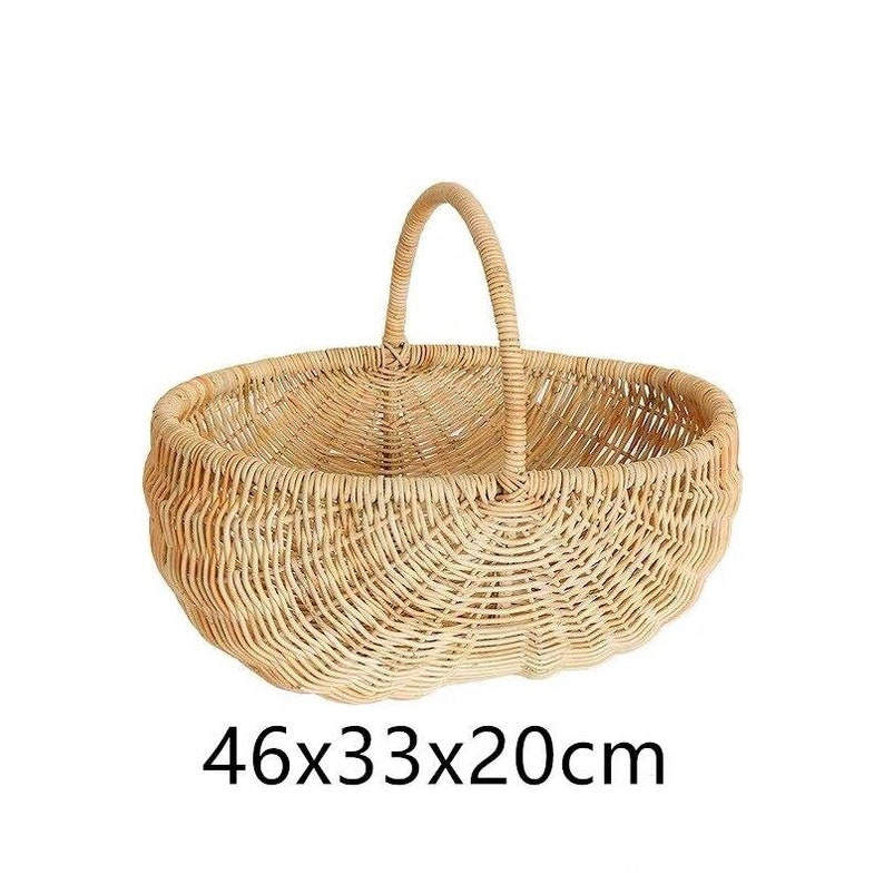 Handmade rattan woven food fruit large capacity portable outdoor picnic vegetable storage basket Picnic basket