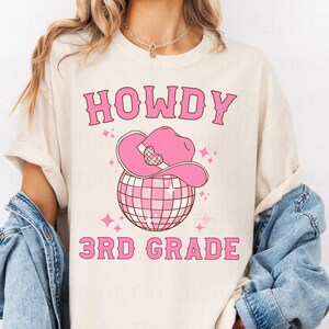 Howdy 3rd Grade Teacher Shirts, Third Grade Shirts for Teachers, Western Teacher Shirt, Back to School Teacher Tshirt, Teacher Tee Gifts